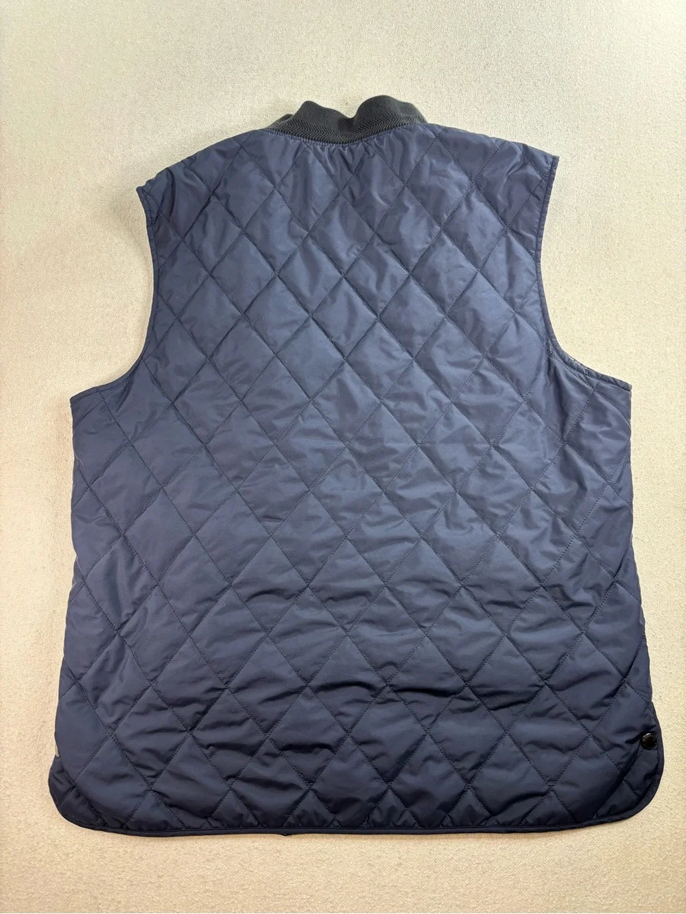Banana Republic BR+ Tailoring Performance Quilted Vest Mens L Navy Water Resista
